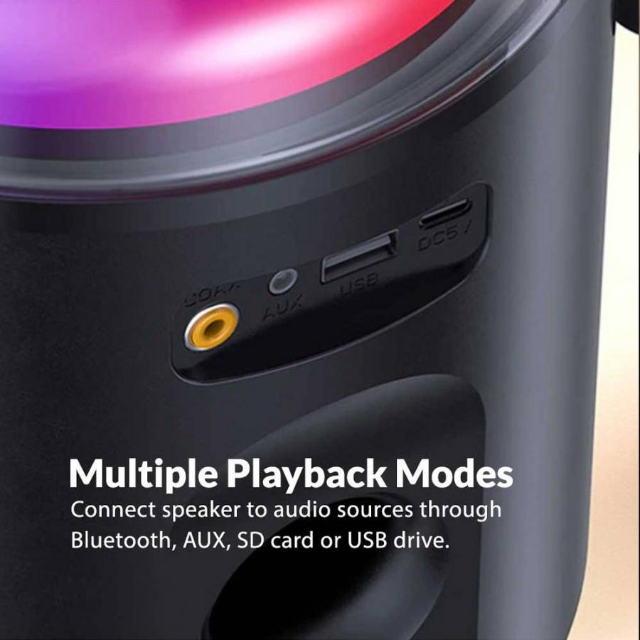 SonicGear Portable Karaoke Kids Speaker BT/Wireless Dual Mics iOX K800 Black