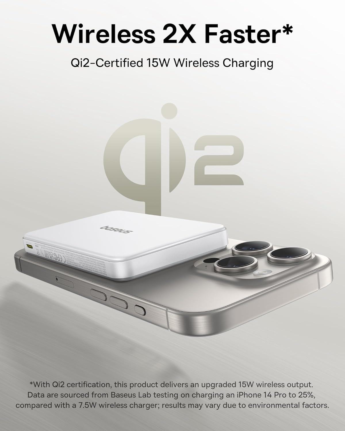Baseus Powerbank Wireless 22.5W 10000mAh 15W Qi2 Airpow  White
