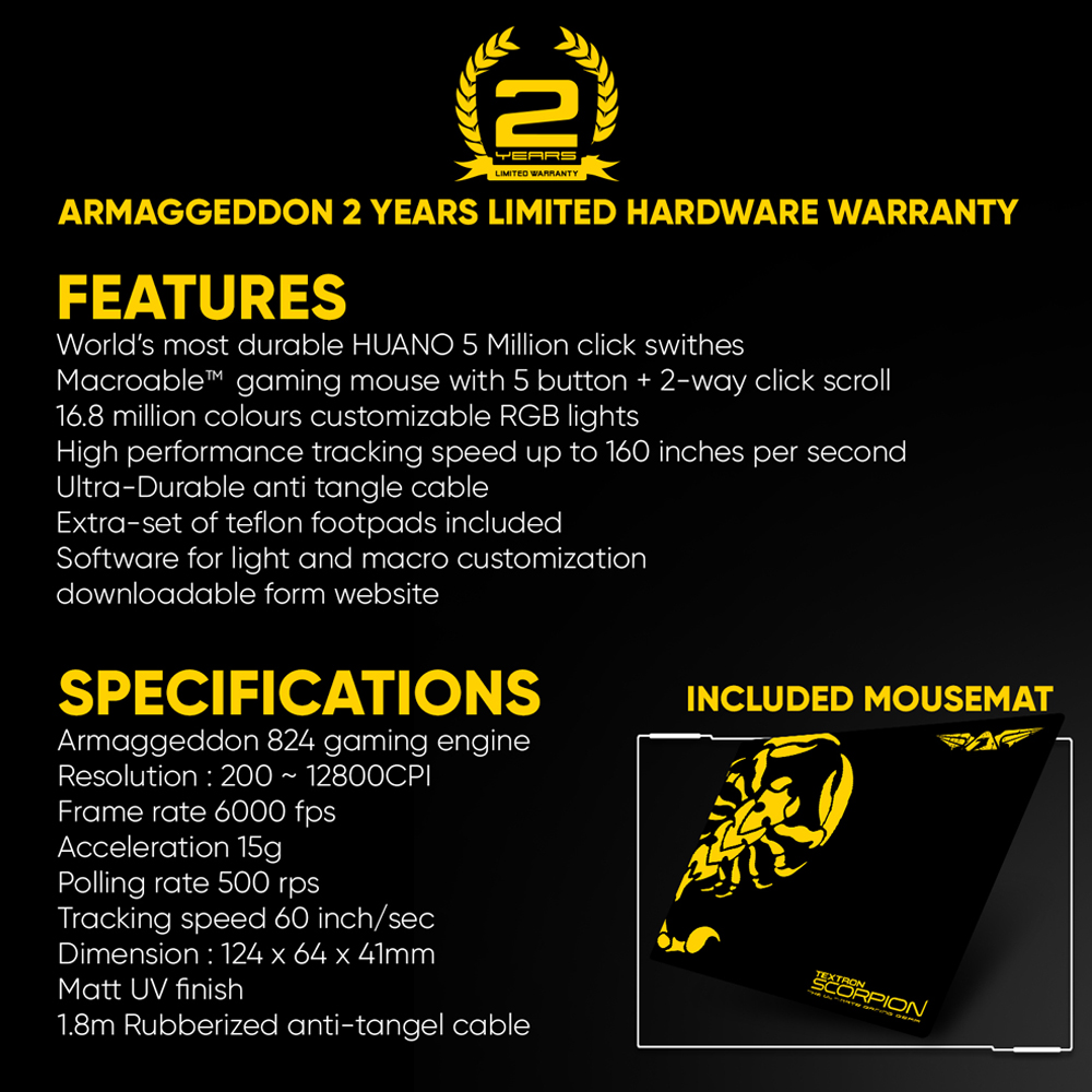 Armaggeddon Gaming Mouse Wired SCORPION 7 Lite