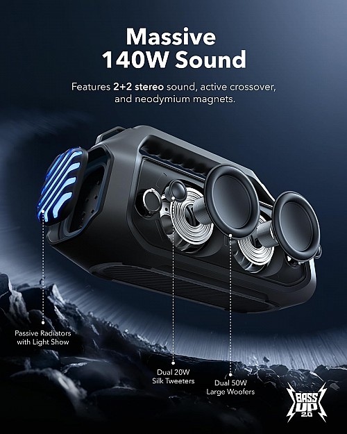Anker Soundcore Speaker 140W BT IPX7 Boom 2 Plus Black