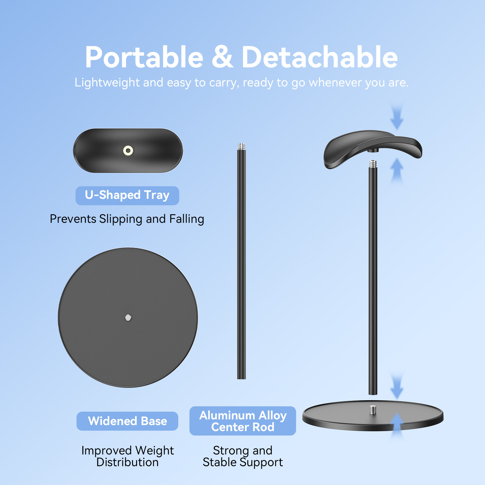 Vention AUDIO Headphone Stand Premium ABS + Rubber-Coated Metal KSOB0