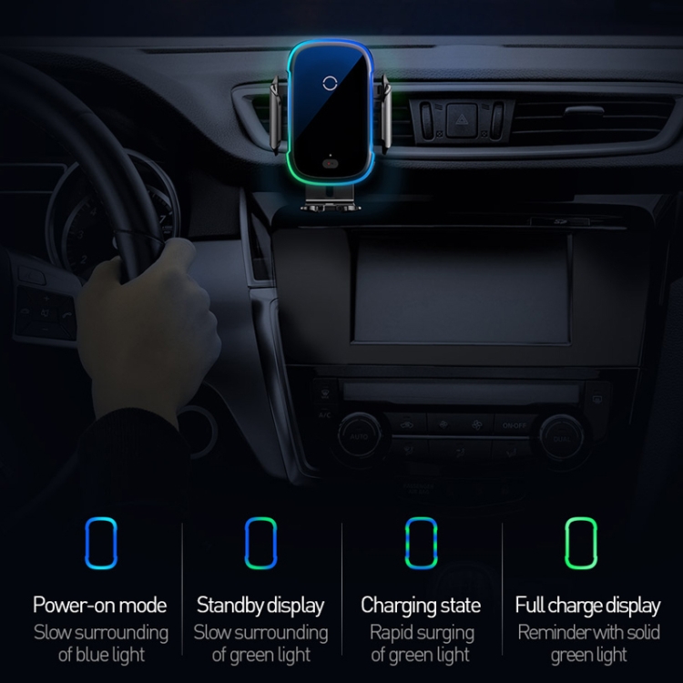 Baseus QI 15W Wireless Car Charger with Dash & Air Vent Mount