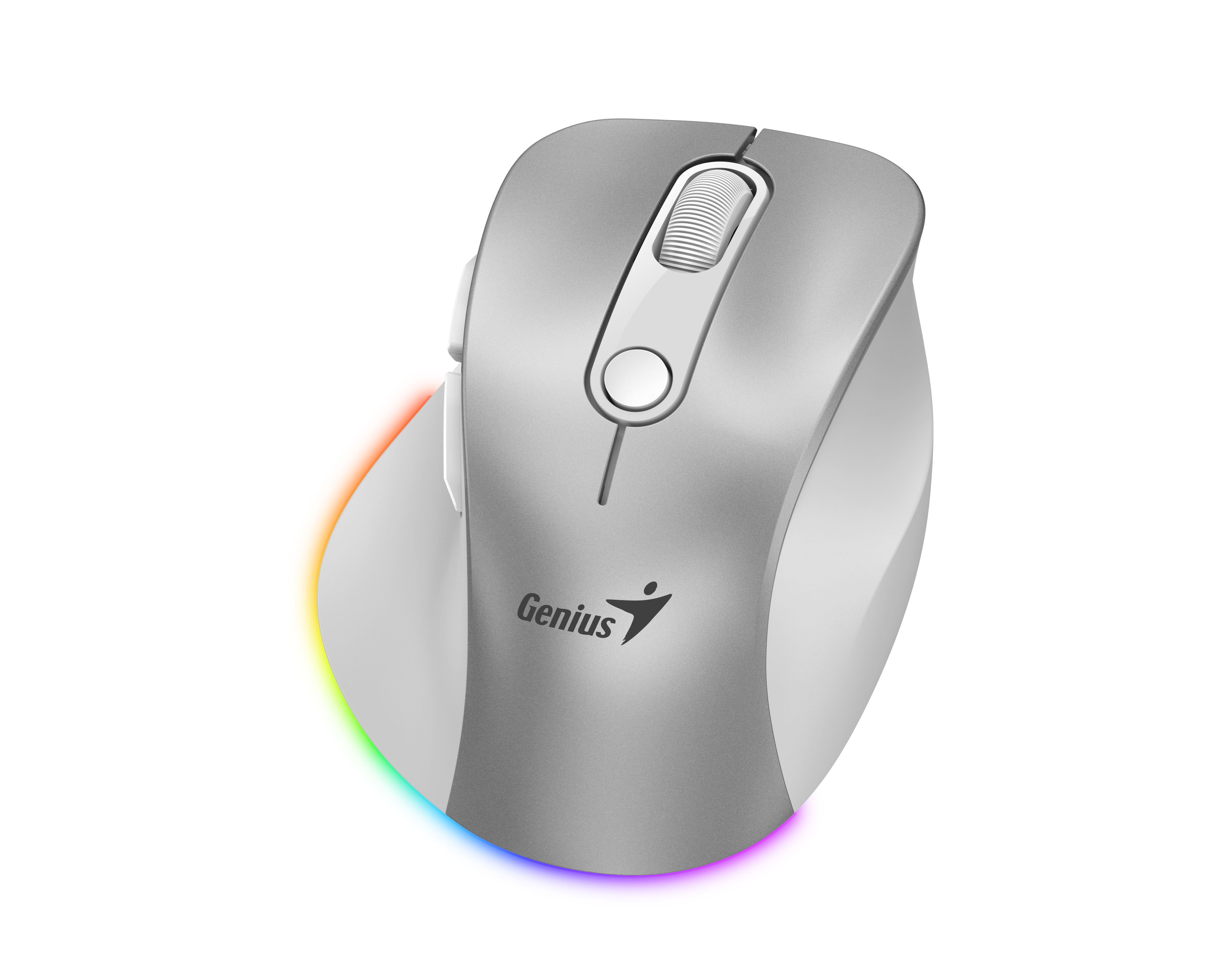 Genius Mouse Wireless+BT Rechargeable Mini RGB Ergo 9000S Pro Silver