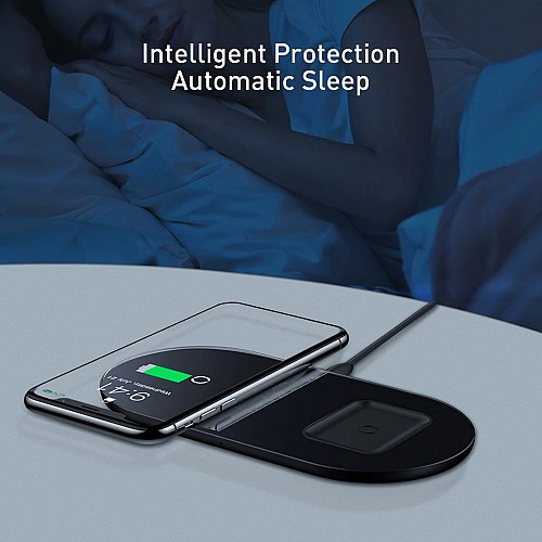 Baseus Simple 2in1 QI Wireless Charger Turbo Edition 24W Black
