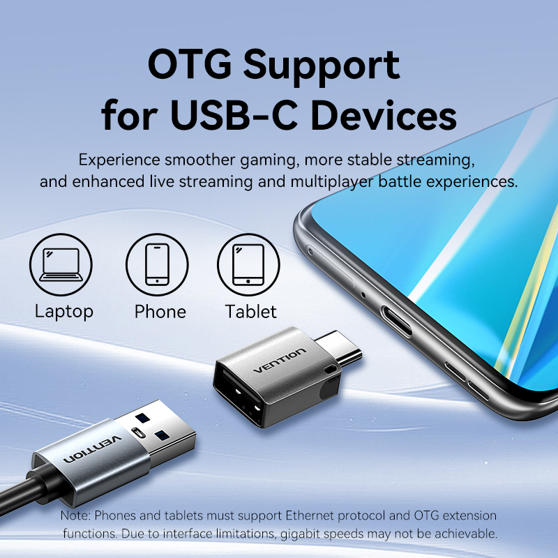 Vention Converter USB-A to Gigabit LAN Aluminium Grey CEZHB
