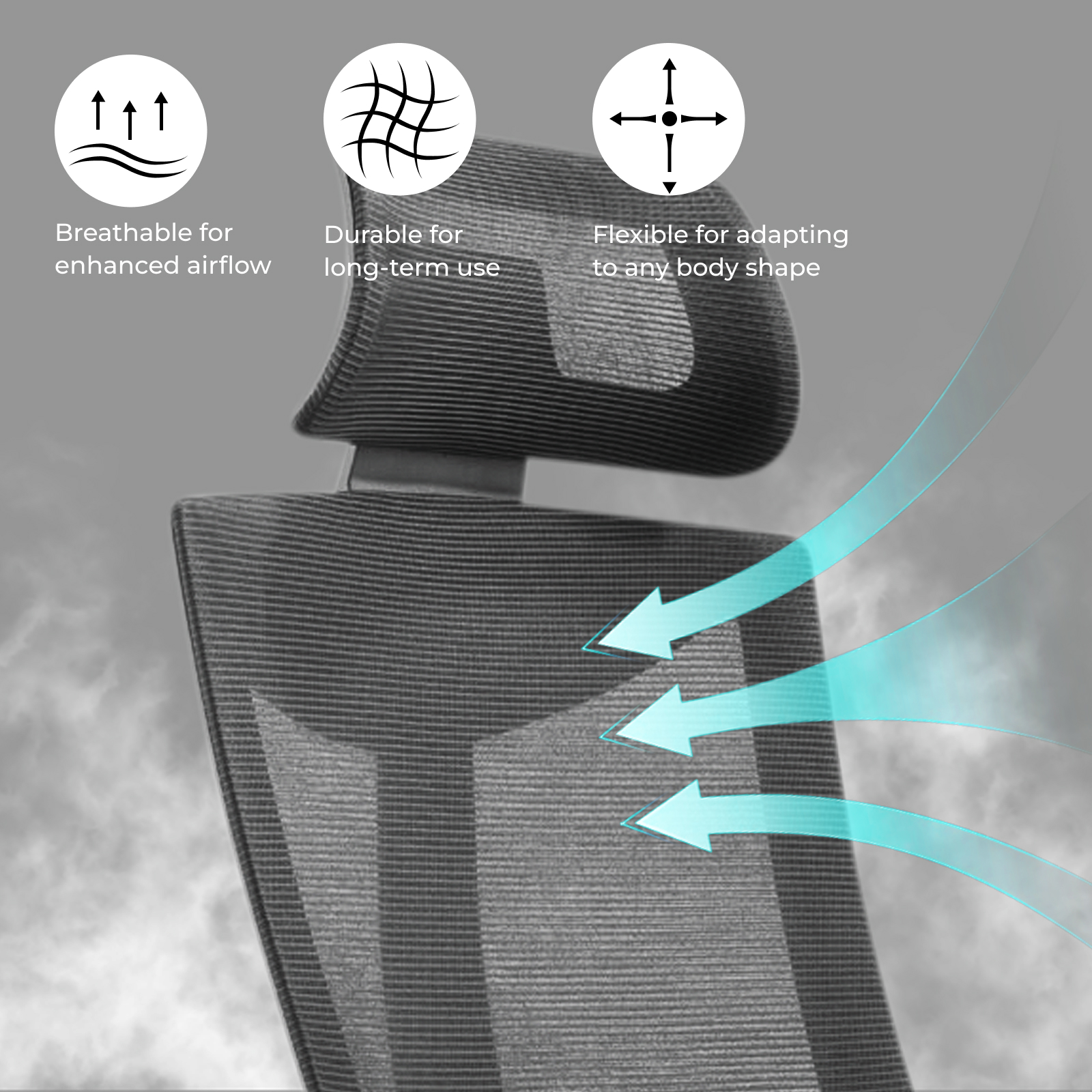 Lumivida Office Chair Ergonomic Mesh Lumbar Support Adjustable Seat/Armrest/Headrest Black CH05-8