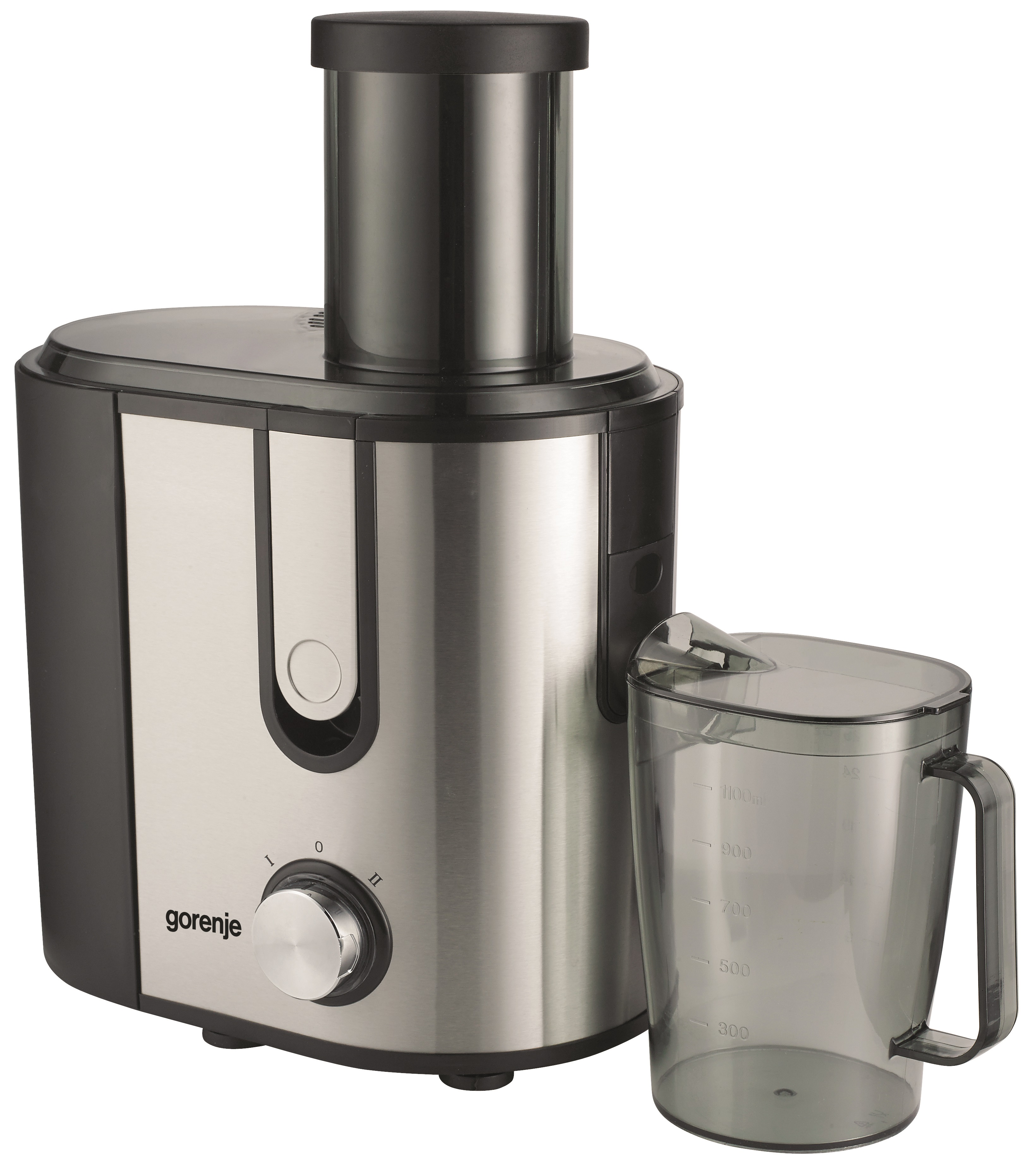 Gorenje Kitchen Juicer 900W 1.5L Pulp Container XXL Tube JC900E Inox/Black