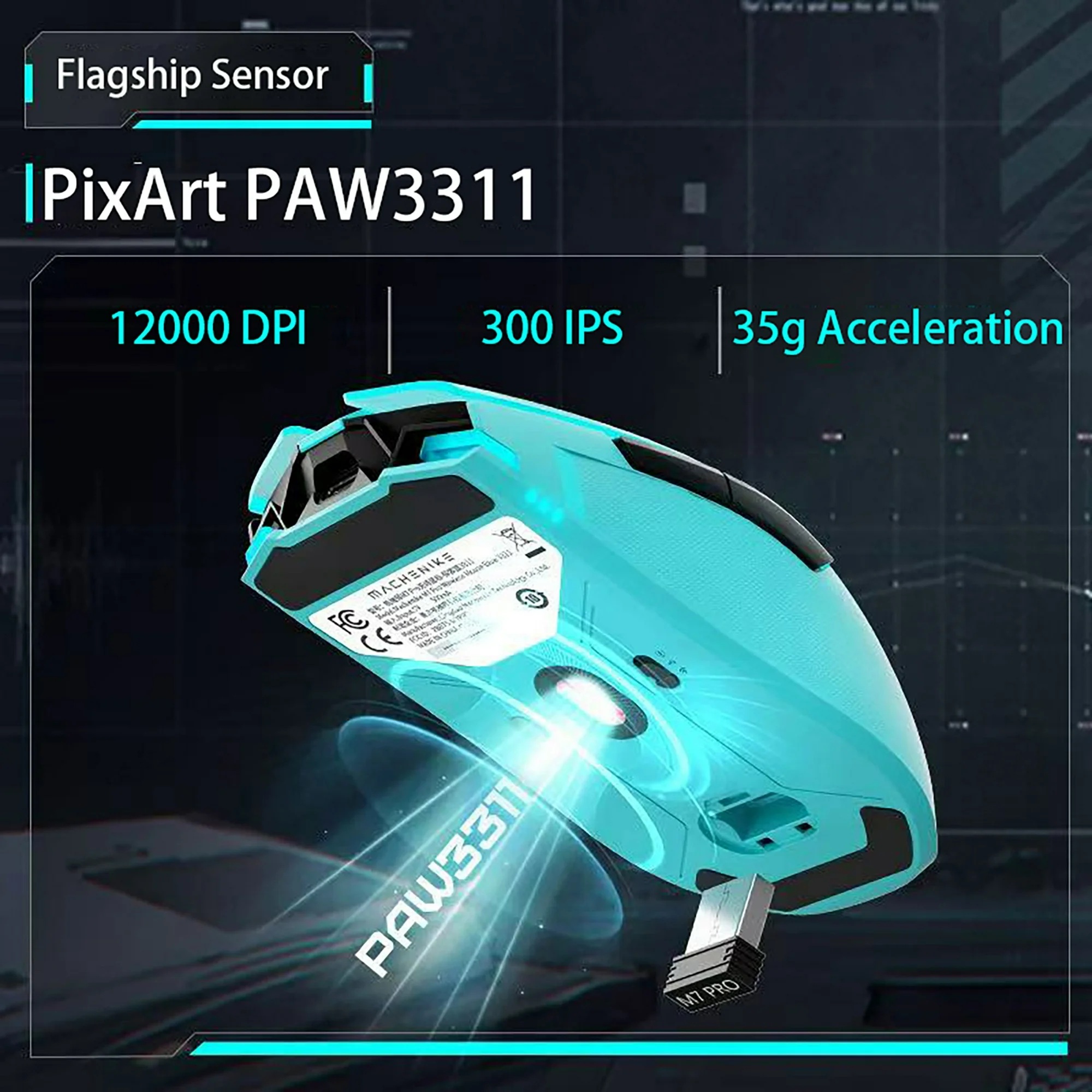 Machenike M7 Pro Wireless Gaming Mouse Blue