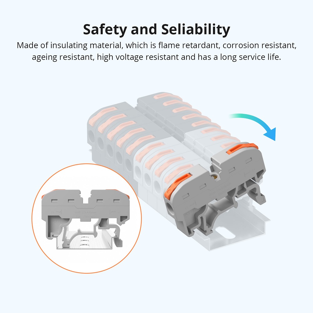 Sonoff DR DIN Rail 211(DIN Rail Wire Connectors) 20 Pieces