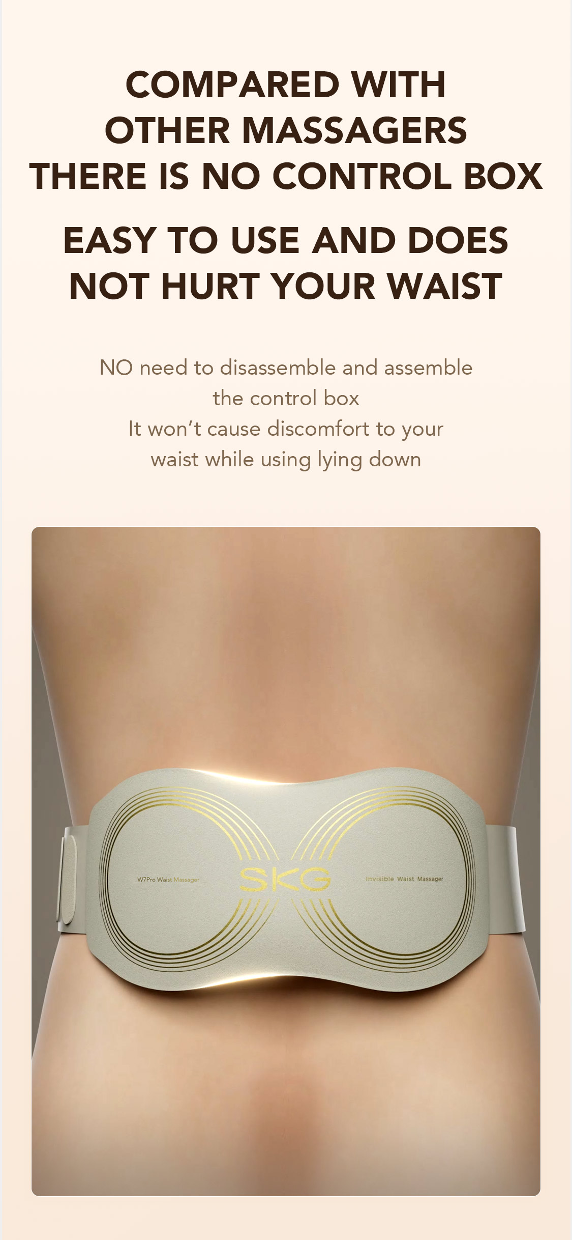 SKG Waist Massager Hot Compress-TENS W7 Pro
