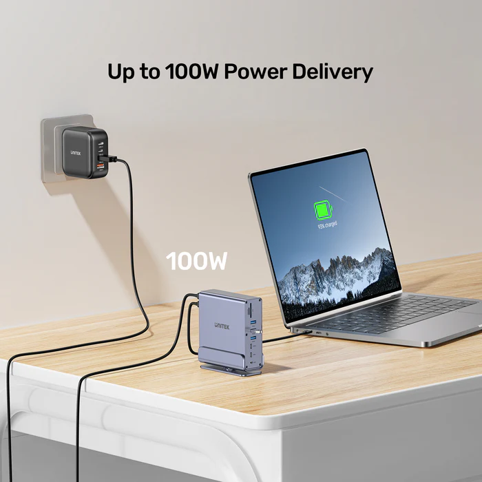 Unitek D1135A 15in1 USB-C Hub Supports Macbook M1 Triple 4K Displays PD100W Dual Card Readers