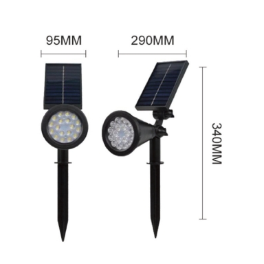 REXER Outdoor Multicolor RGBW IP65 LED Solar Spike Spotlight