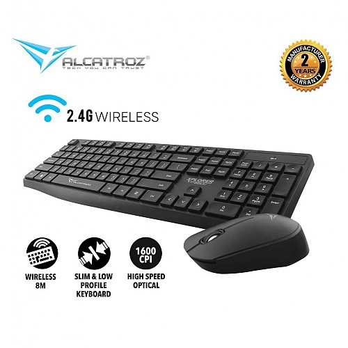 Alcatroz Xplorer Air 6600 Wireless Keyboard/Mouse Combo Black