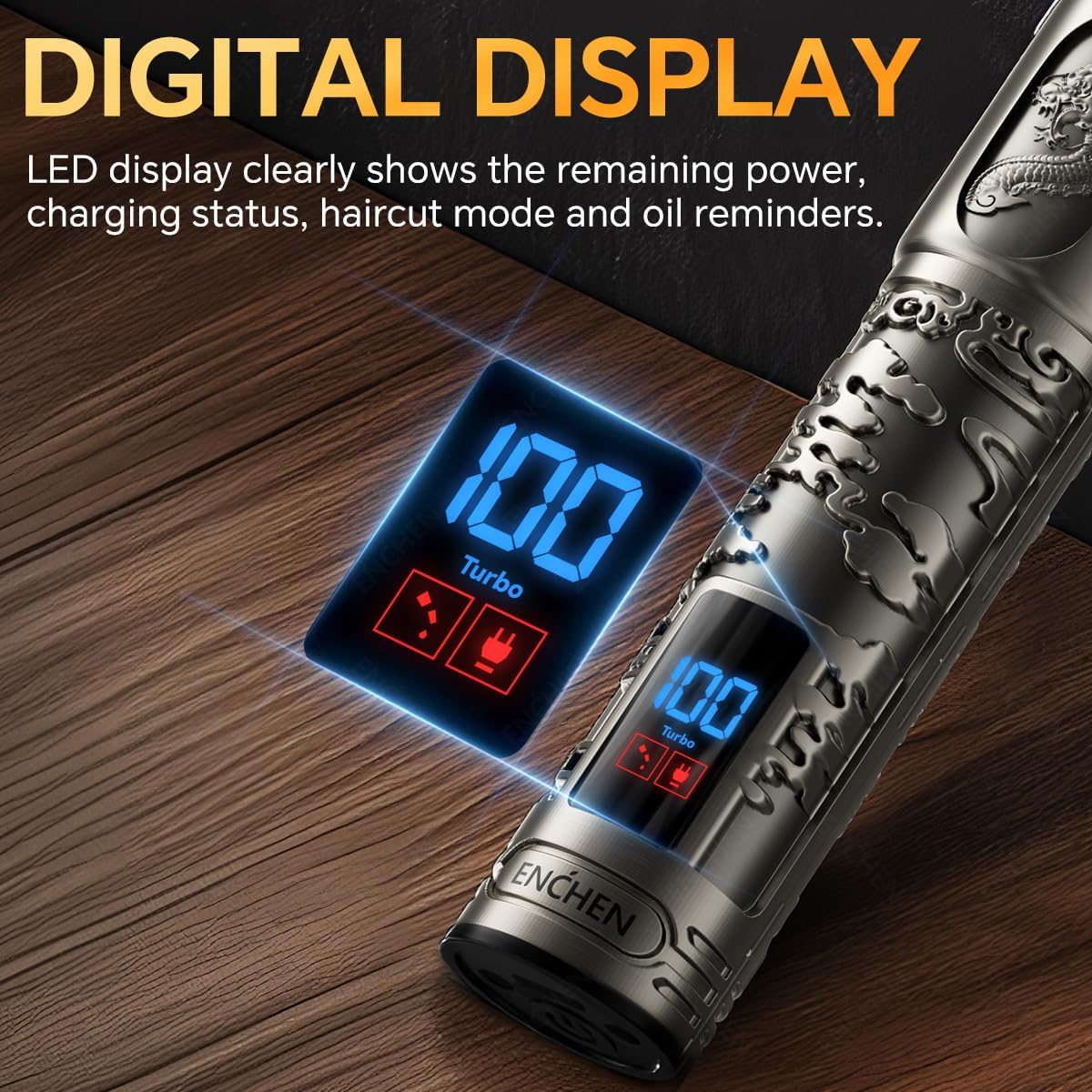 Enchen Hair Clipper Goldenstone 1 USB-C 1200mAh Black