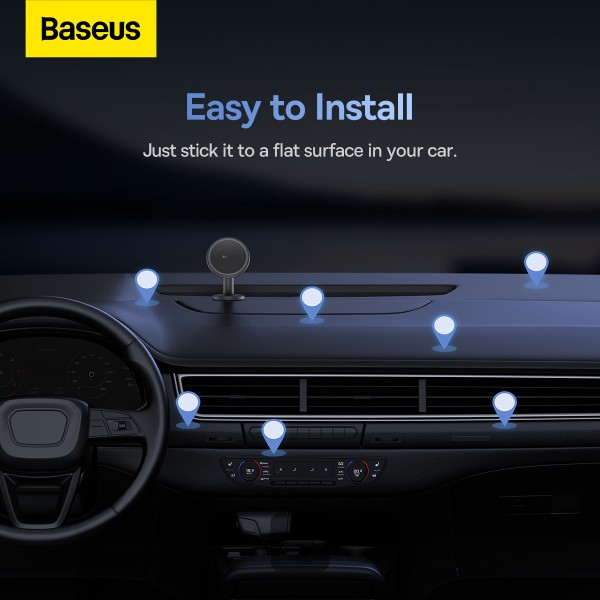 Baseus C01 Car Dashboard Magnetic Stick-On Phone Mount Black