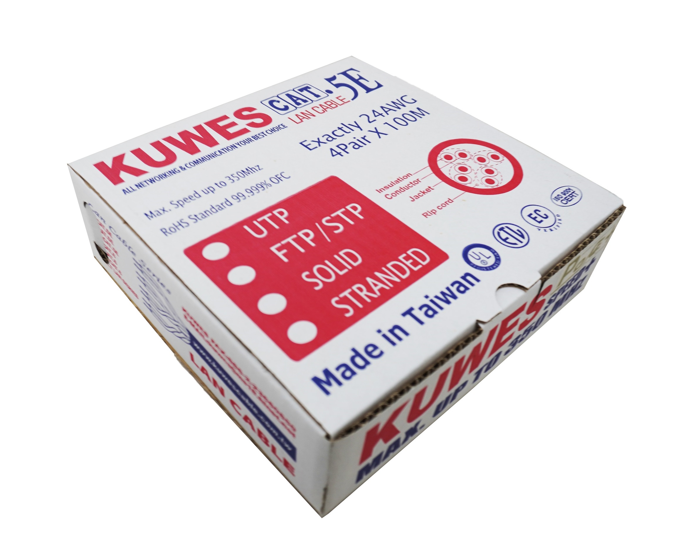 Kuwes CAT5E UTP Pure Copper Outdoor 100m Black