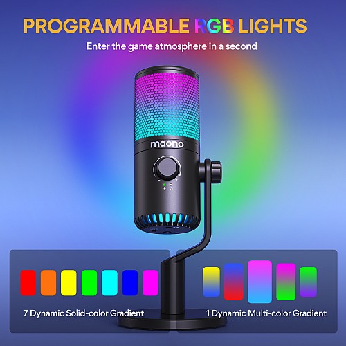 Maono Microphone Desktop Condenser USB Controllable Lights DM30RGB