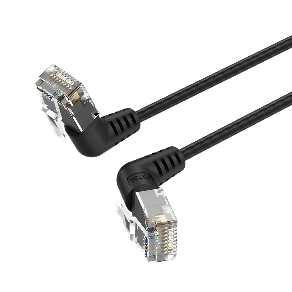 Vention NETWORK Cable Cat6A UTP Rotate Right Angle Slim 2.0m Black IBOBH
