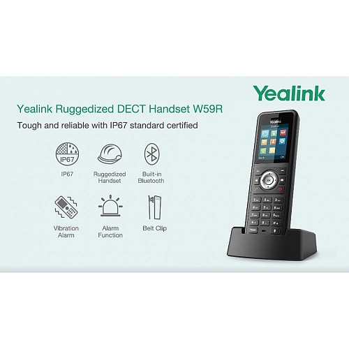 Yealink W59R Ruggedized Wireless DECT Handset for W60/W70 Base