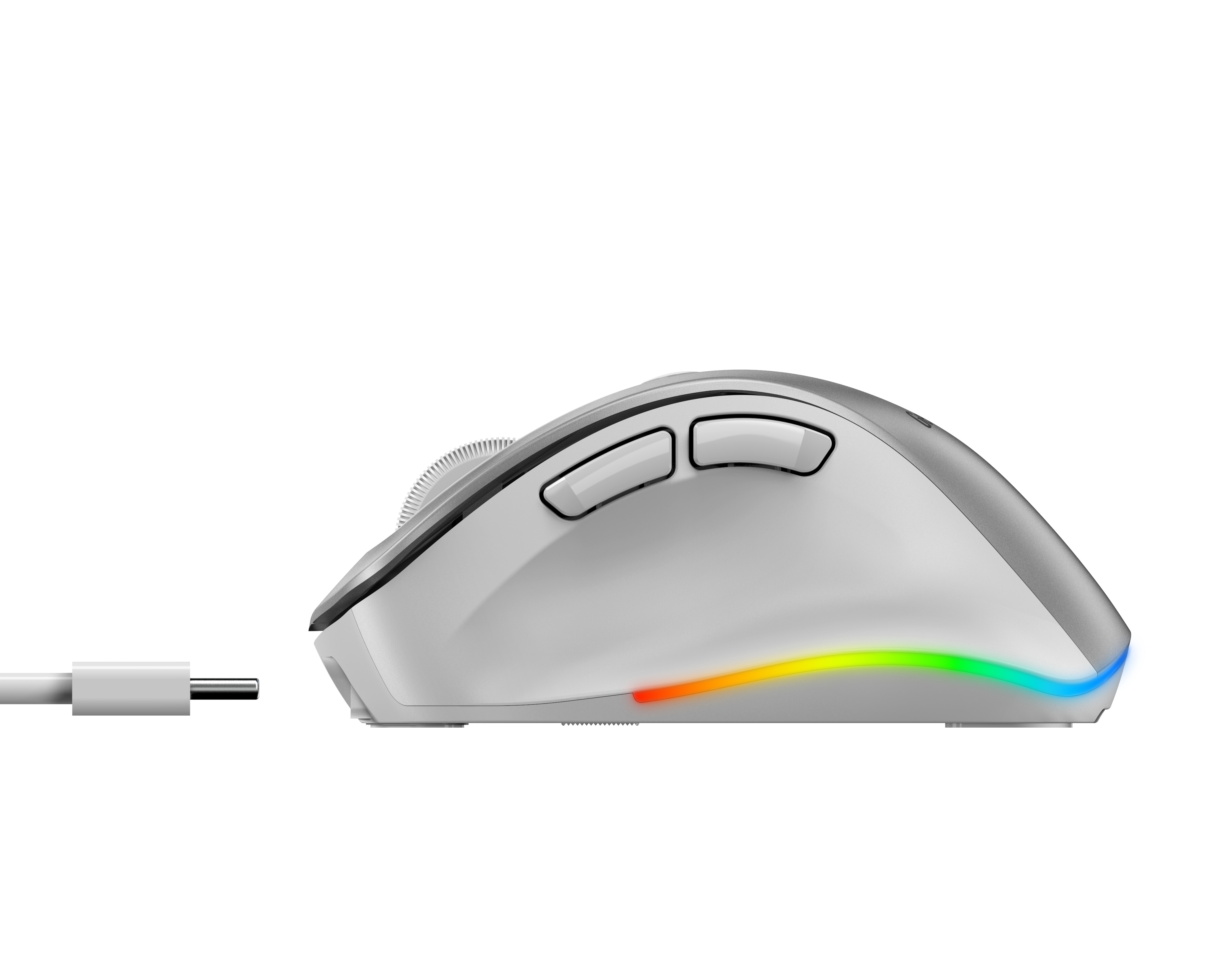 Genius Mouse Wireless+BT Rechargeable Mini RGB Ergo 9000S Pro Silver