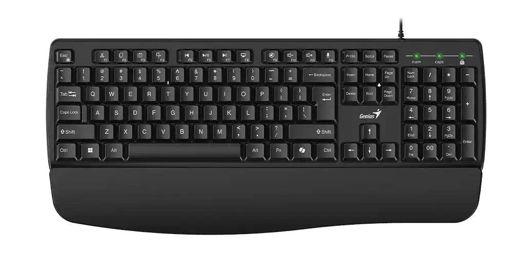 Genius Keyboard Wired AI with Palm Rest KB-123 English