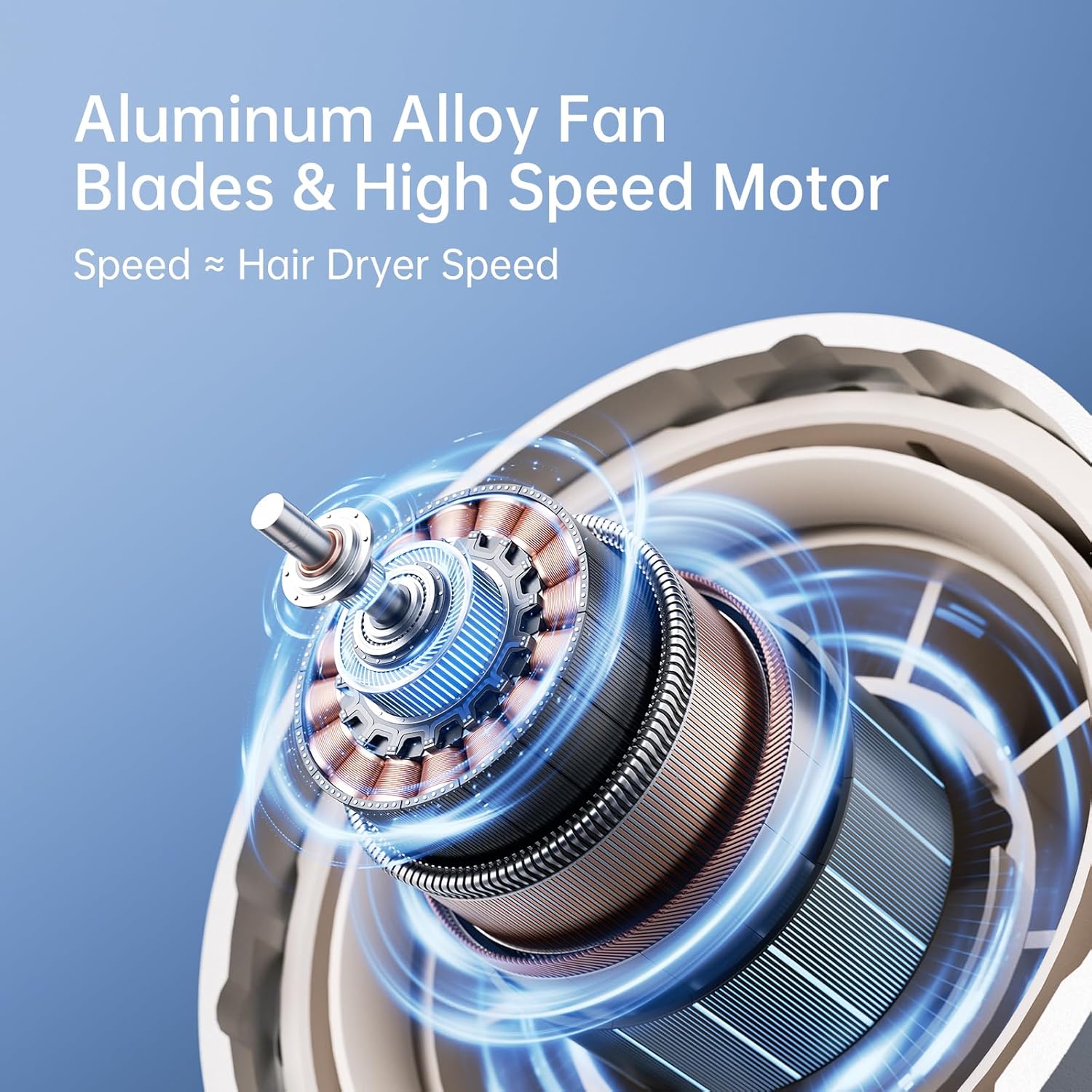 Jisulife ULTRA 1 Portable Personal Fan Aluminium Housing, Square & Round Nozzles Included, 75000 RPM, 1-100 Wind Scroll Wheel