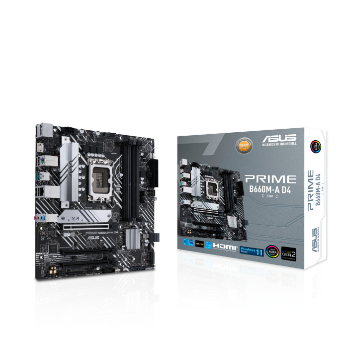 ASUS Motherboard LGA1700 mATX DDR4 PRIME B660M-A D4-CSM