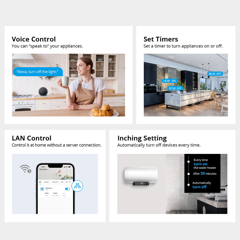 Sonoff WiFi Smart Switch POW Elite Smart Power Meter POWR320D 20A