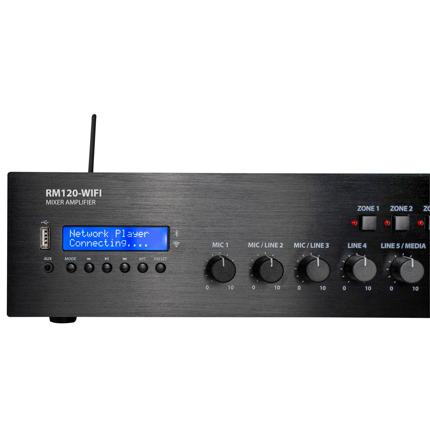 Adastra RM120-WIFI 120W Amplifier 100V with 4 Zones FM/USB/BT/WiFi 953.234UK