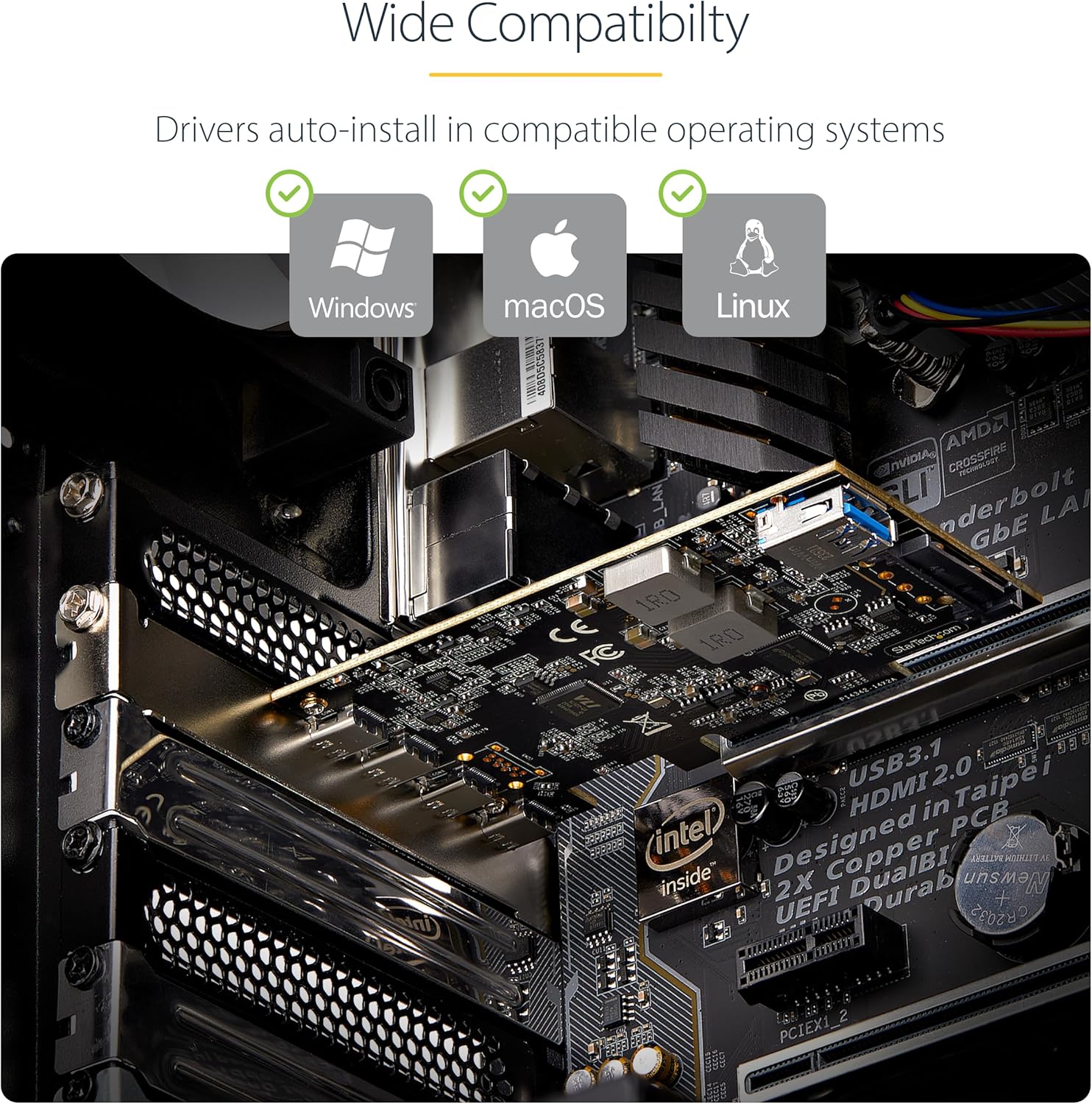 StarTech 5-Port USB PCIe Card, USB 3.2 10Gbps, PCI Express Card with 4X USB-C Ports, 1x USB-A Internal Port