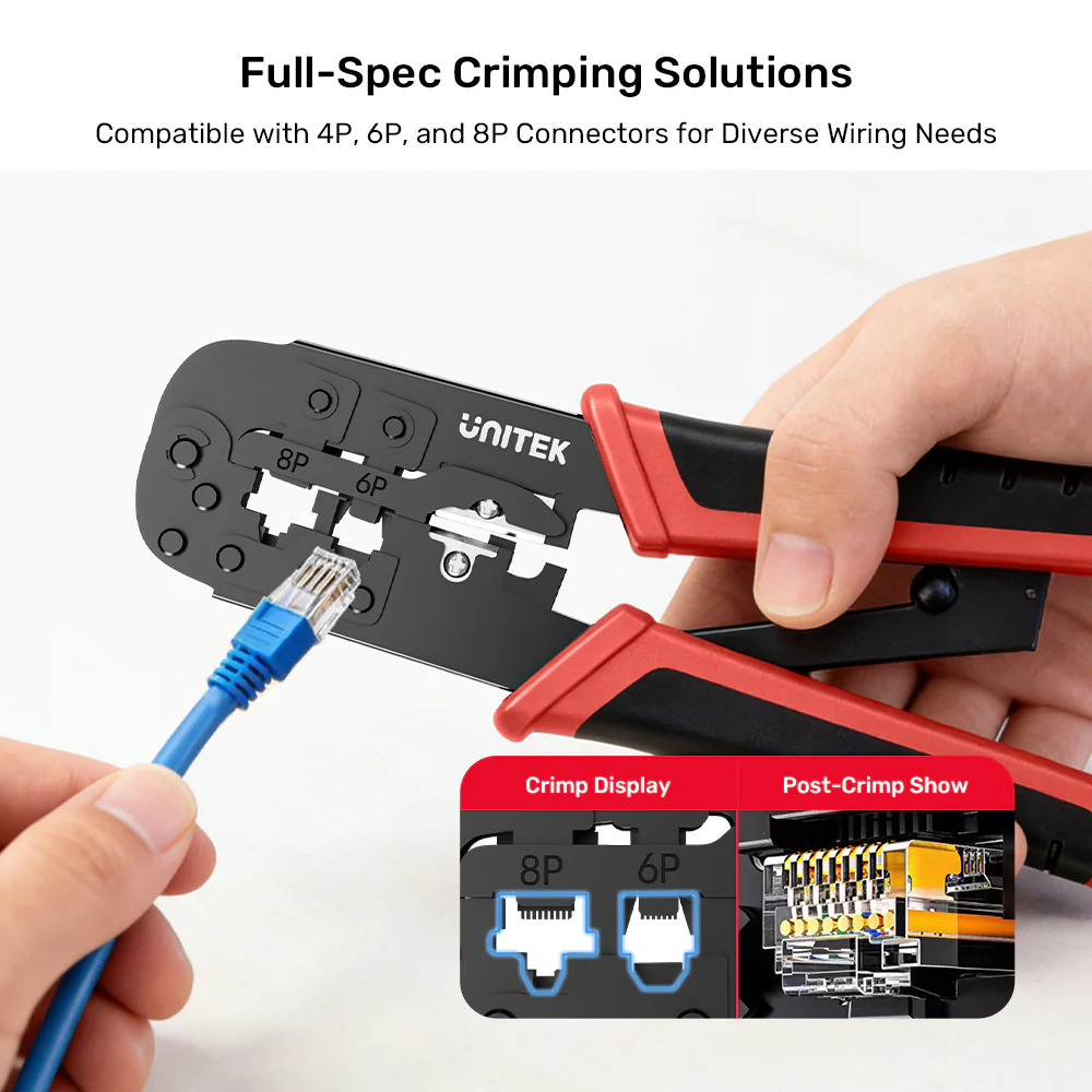 Unitek Network Tools Crimping for RJ45 Connectors 8P/6P/4P 0T136ARD01