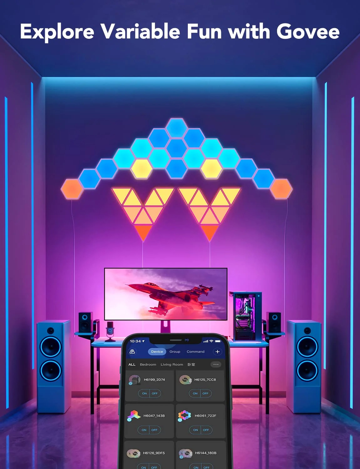 Govee Glide Hexa Light Panels 10pcs B6061