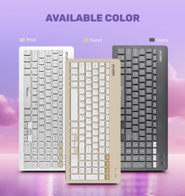 Alcatroz XPLORER GO! BTR 200 Wireless Mini Keyboard 2.4G+BT Mist White