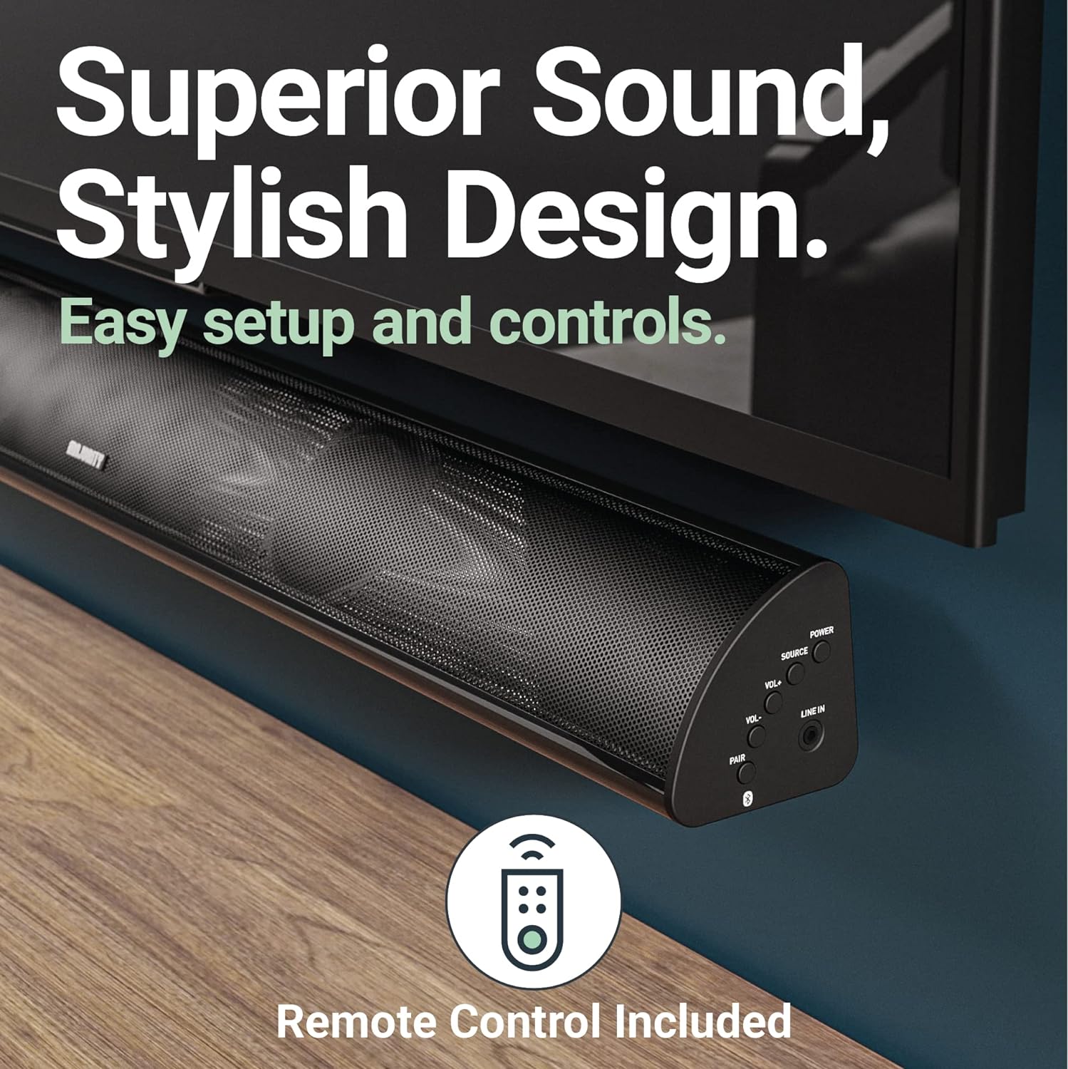 Majority SNOWDON II 2.1 Soundbar with Built In Subwoofer 120W BT & Optical Black (UK)