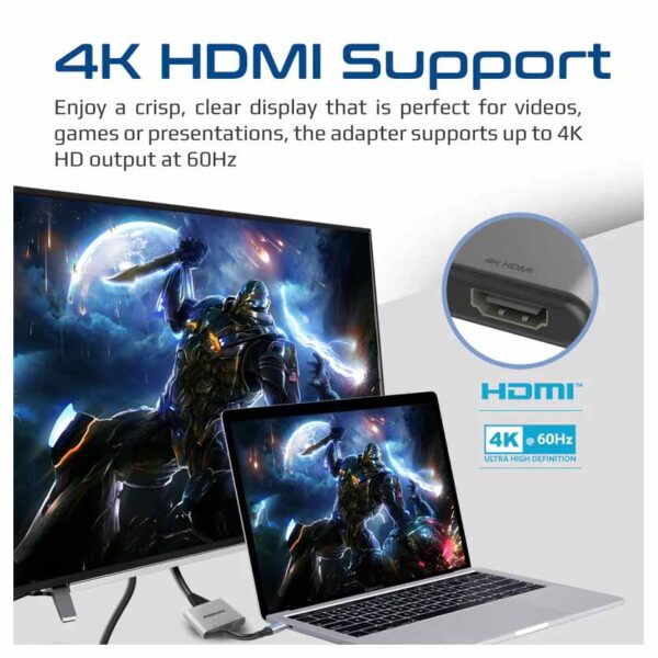 MEDIALINK-H2 4K HIGH DEFINITION USB-C TO DUAL HDMI ADAPTER PROMATE