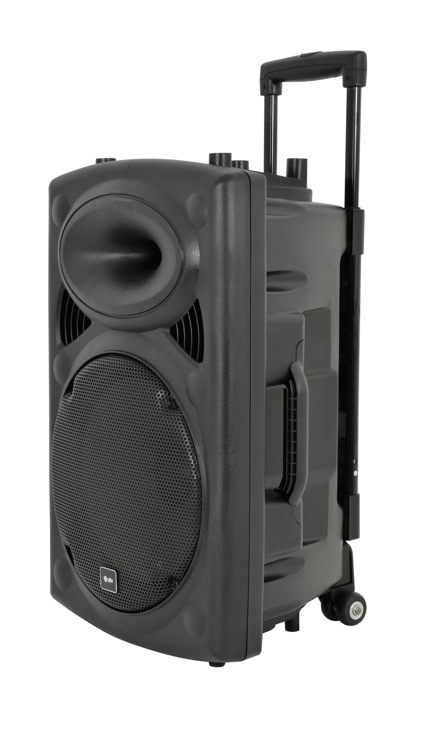 QTX QR15PA 15'' Professional Portable Karaoke & PA Speaker with 2x Wireless Microphones, Bluetooth USB & FM 178.848UK
