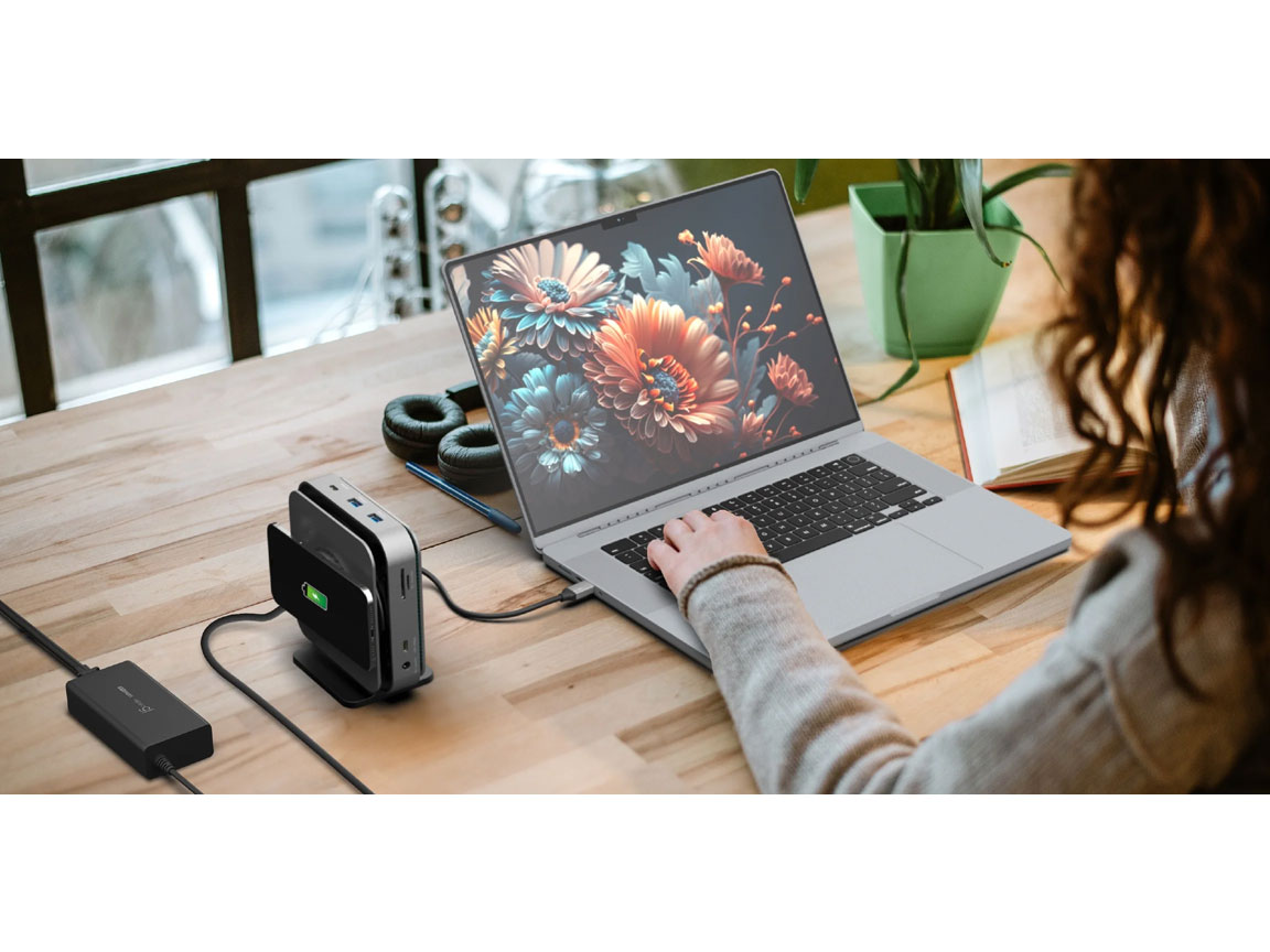 j5create Dock USB-C Dual Display 4K MST MacBookM3 HDMI/RJ45/SD/USB/PD + Wireless Charger + 140W PSU UK JCD3199P