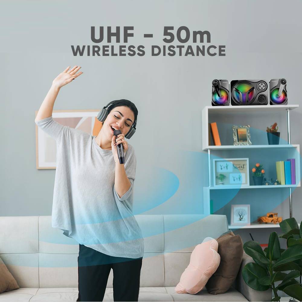 SonicGear WM8800UL DUAL 2 Studio Quality Metal Body Wireless UHF Microphones with Receiver