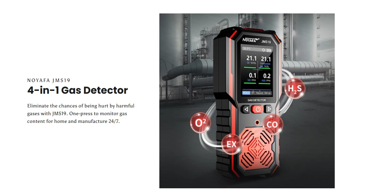 Noyafa Portable Handheld Gas Detector With Leak Detection & Alarm JMS19