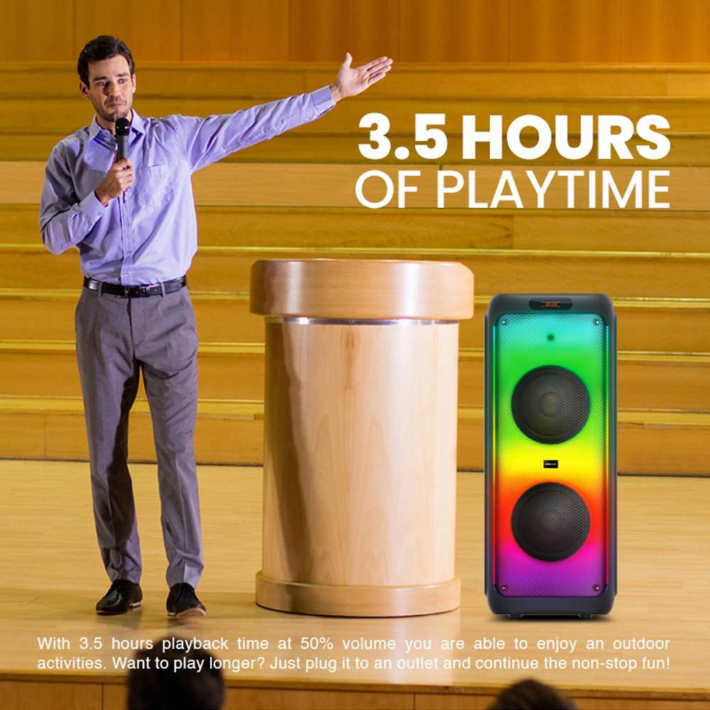 SonicGear AudioXPro1200HD 2 x 12'' Portable Karaoke Speaker with 2 x Wireless Microphones