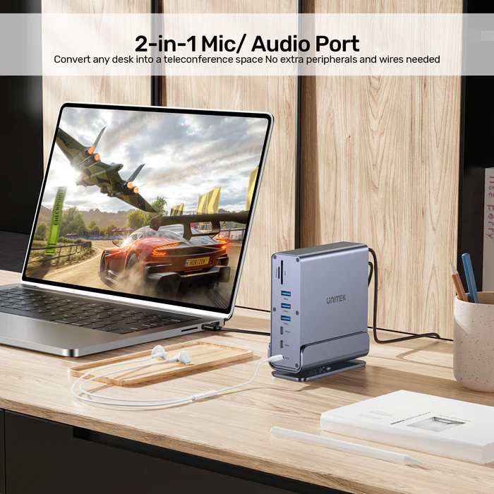 Unitek D1135A 15in1 USB-C Hub Supports Macbook M1 Triple 4K Displays PD100W Dual Card Readers