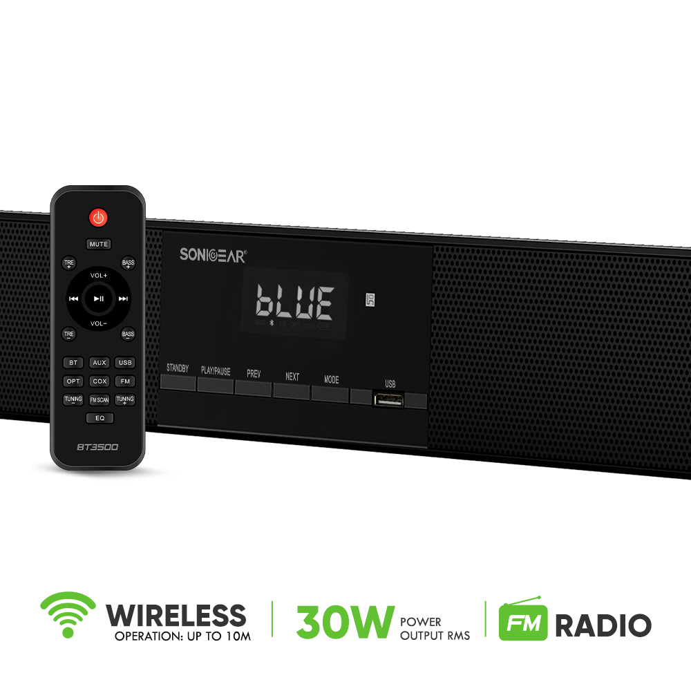 SonicGear BT3500 Soundbar with Subwoofer BT-USB-FM