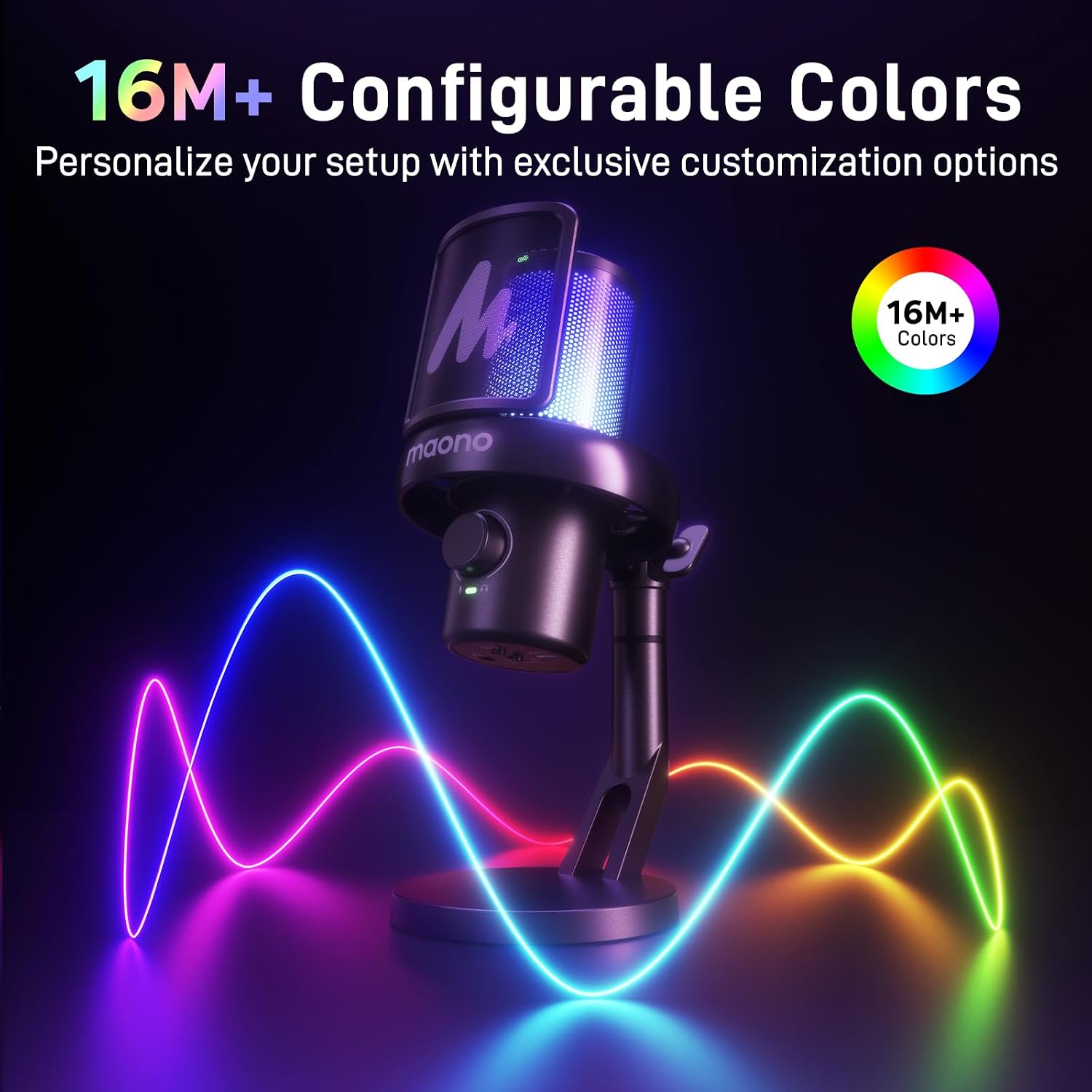 Maono Microphone Desktop Condenser Wireless & USB-C 40Hr DM40 Pro Black