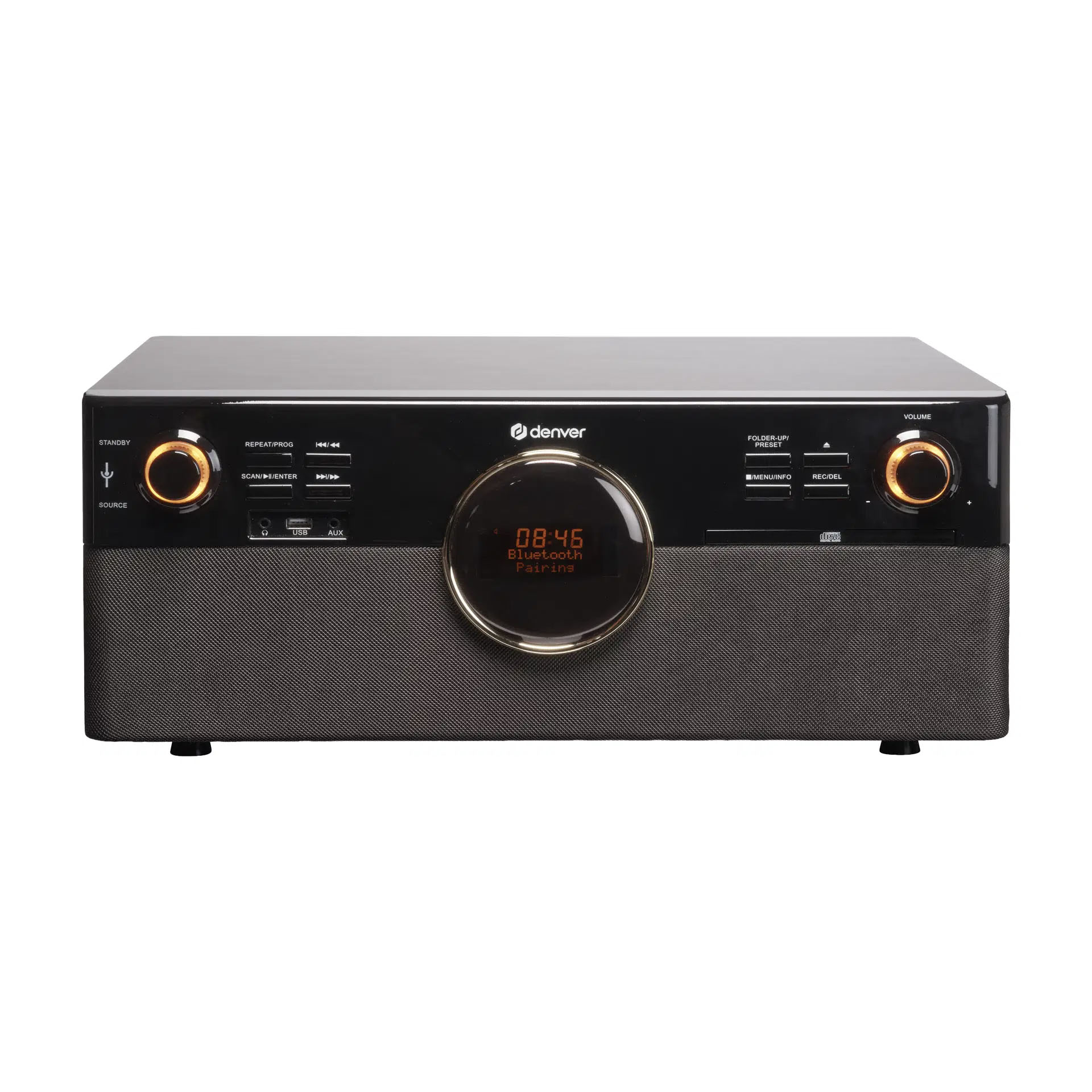 Denver AUDIO HiFi System with Turntable, CD, Cassette, FM & USB MRD-180DW Dark Wood