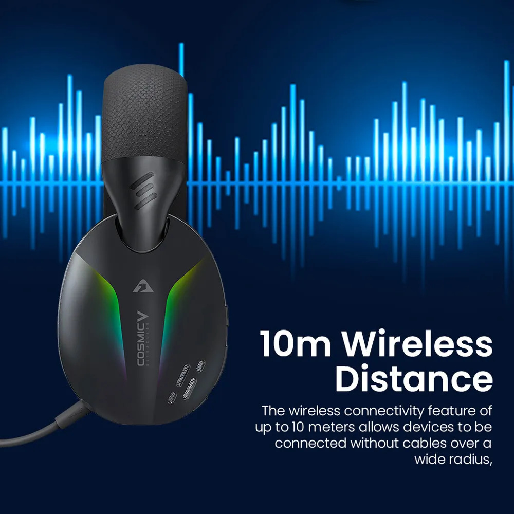 Armaggeddon COSMIC-V Gaming Headset USB+3.5mm+2.4G+BT PU Leather Ultraclear White