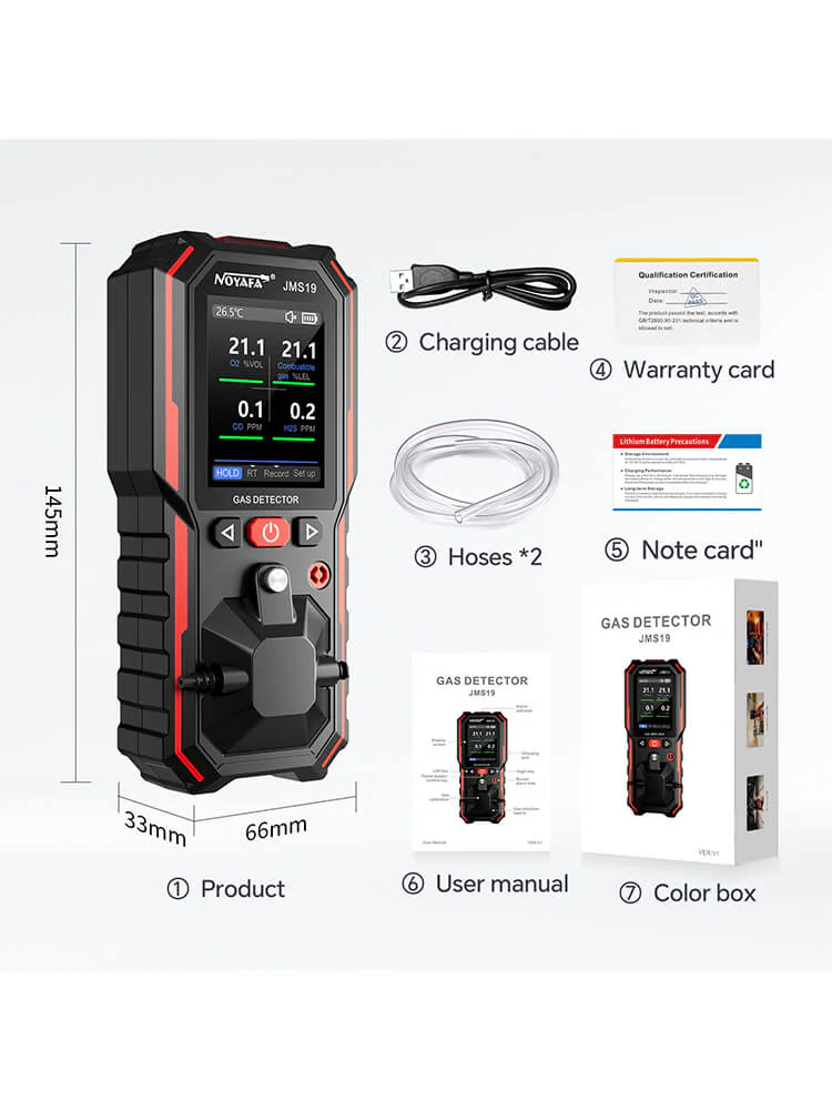 Noyafa Portable Handheld Gas Detector With Leak Detection & Alarm JMS19