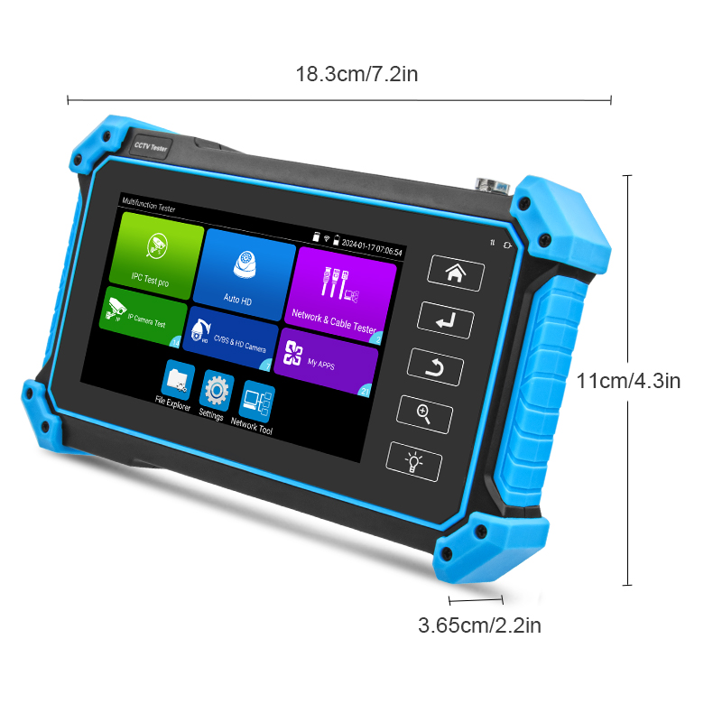 Noyafa CCTV & Network Tester with 5.4'' IPS Touchscreen, 4K Video Support, PoE Output & Cable Testing NF-IPC715