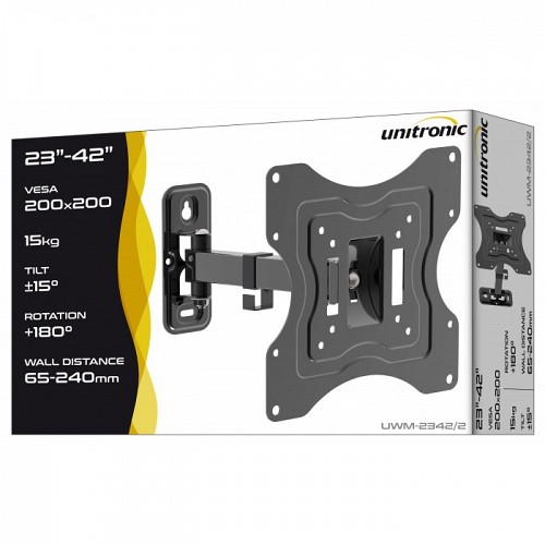 Unitronic TV Wall Mount 20x20 15kg Single Arm 23-42"