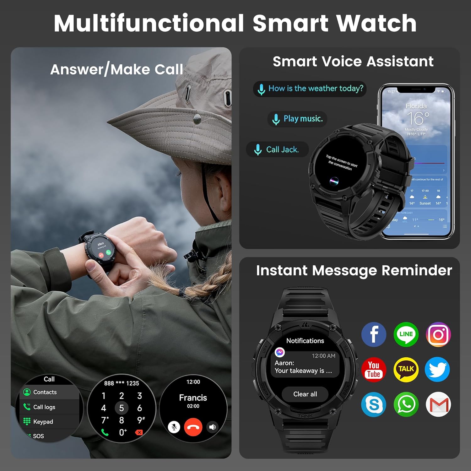Kospet TANK S2 Rugged Smartwatch GPS Silicone Black