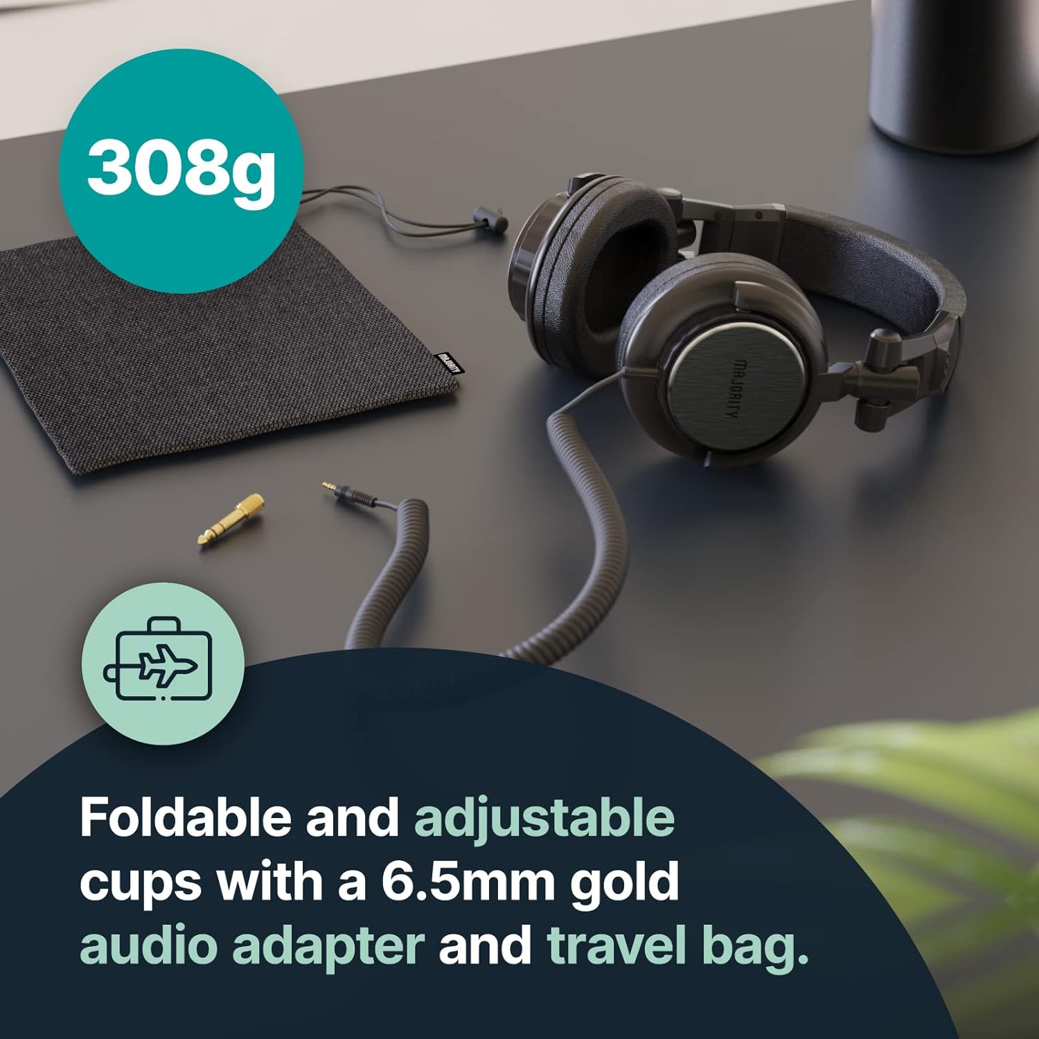 Majority STUDIO 1 Over Ear Headphones for DJ-Gaming-Recording